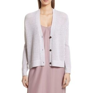 ATM Open Stitch V-Neck Dusty Mauve Cardigan